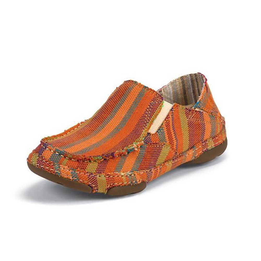 Tony Lama Women's Orange Striped Canvas Shoes 8B